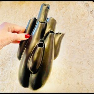 Vase Matte Black ceramic modern form